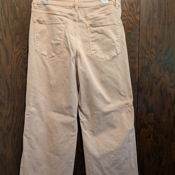 Stylish Tan Wide Leg Jeans - Picture 2 of 4